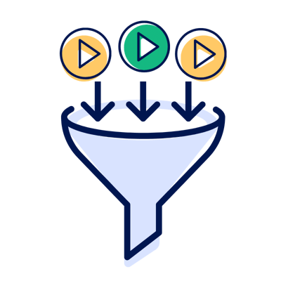 Video curation funnel