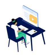 Instructional designer using video in educational platform