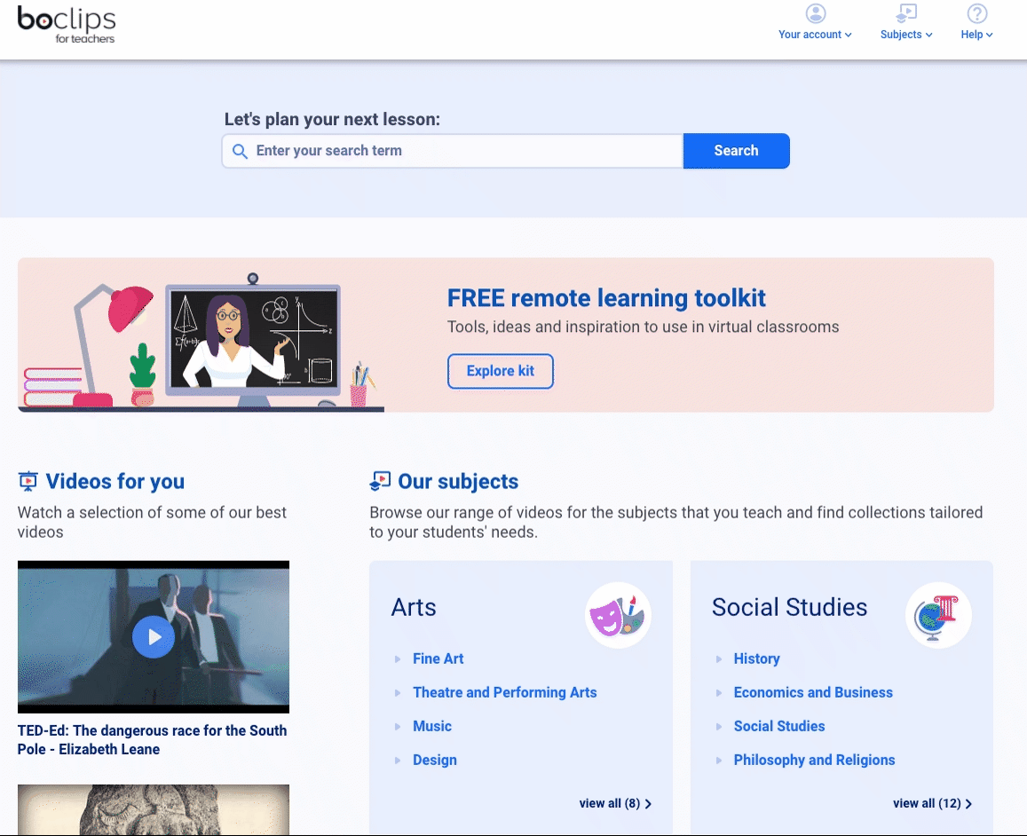 Math video collections on Boclips for Teachers