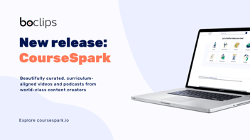 New release: CourseSpark [image of laptop opened to courespark.io]