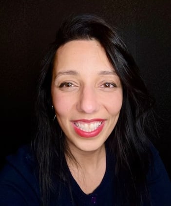 Headshot of Nermeen Dashoush, Ph.D., on a black background